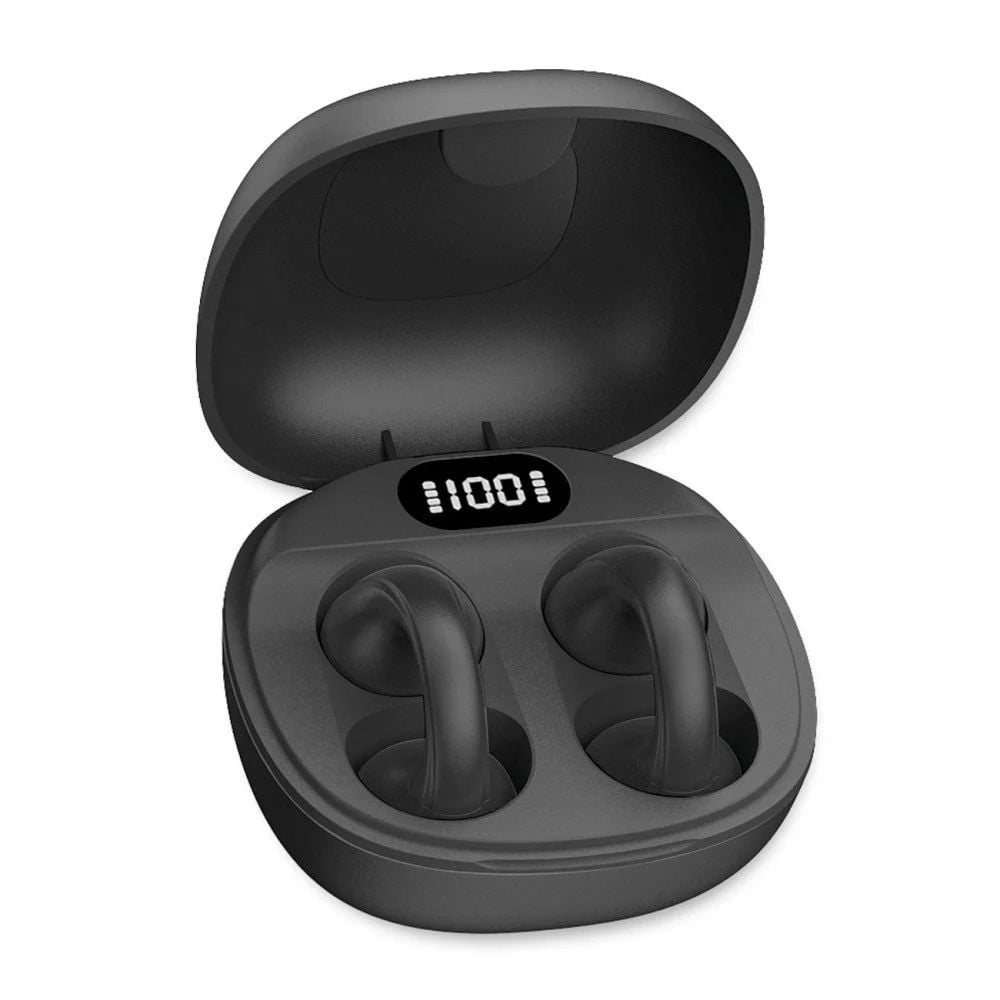 Cuffie Auricolari BT 5.4 TWS con Custodia di Ricarica USB-C™ Smart Touch Screen LCD Nero