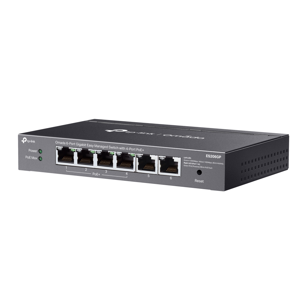 Switch 6 Porte Gigabit Easy Managed con 4 Porte PoE+, ES206GP