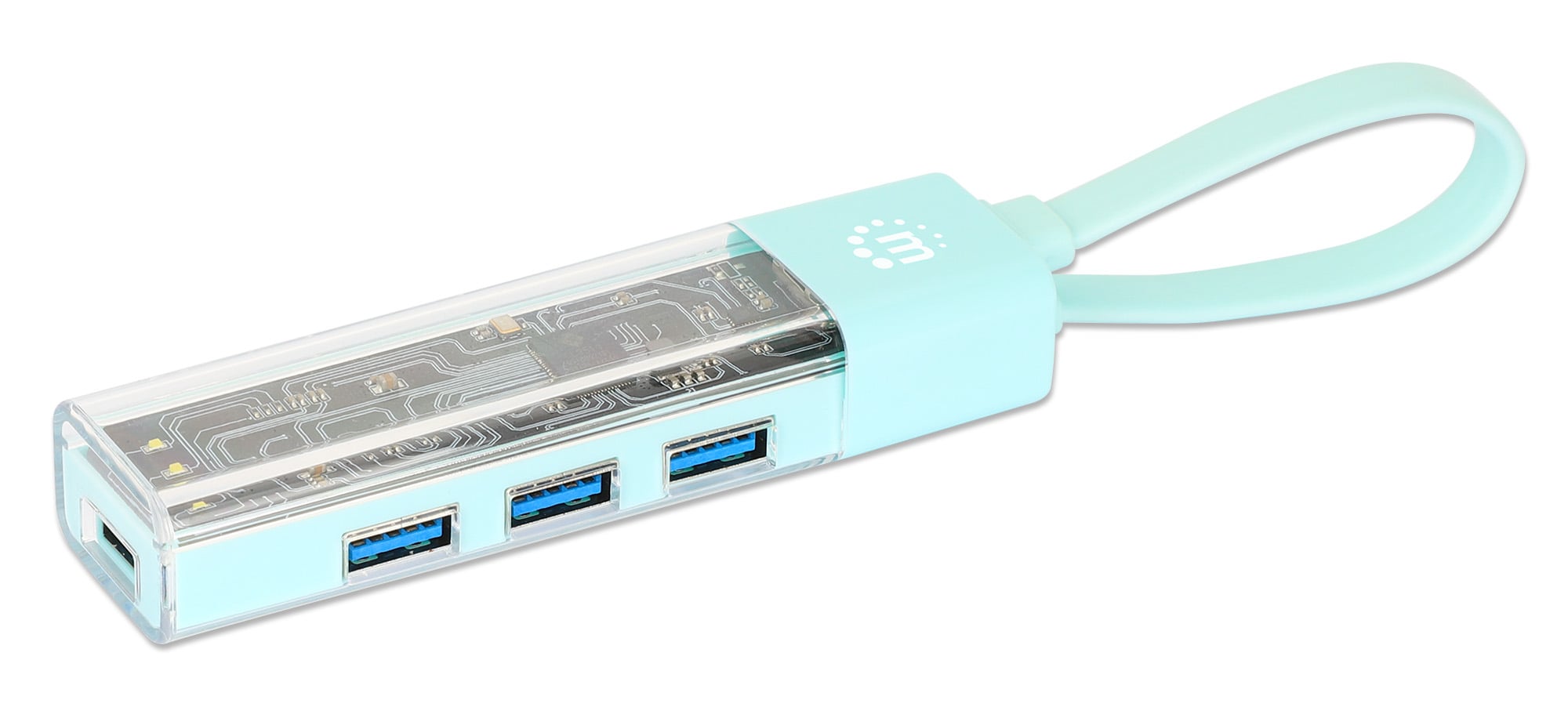 Hub Combo USB 3.2 USB-C™ e USB-A 4 Porte Verde Trasparente