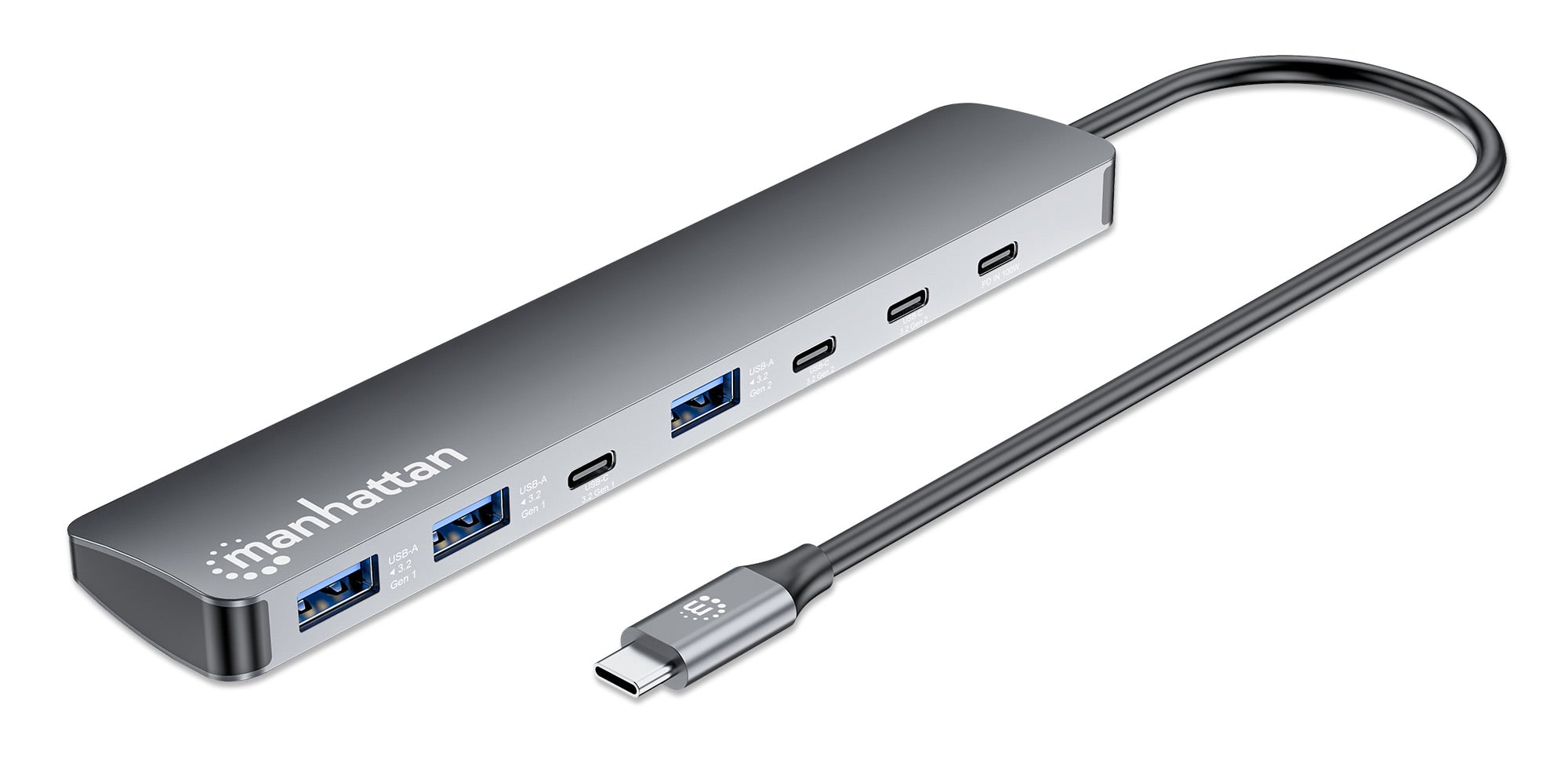Hub 7 porte USB3.2 10G/5G 4x USB-C™ + 3x USB-A con Power Delivery