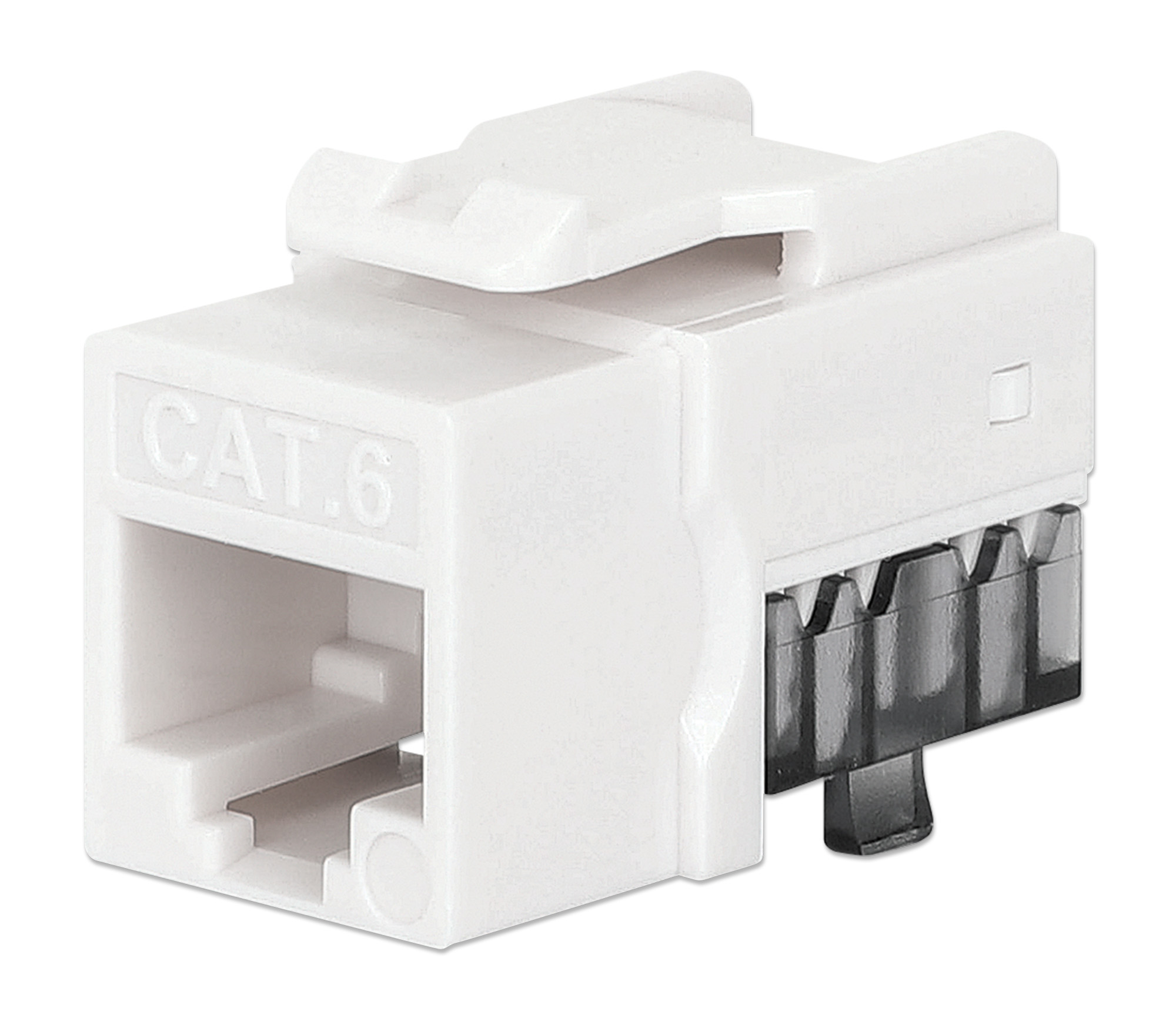 Frutto Keystone Slim Cat.6 per Cavo Rigido con Supporto Punch-Down 25 pz Bianco