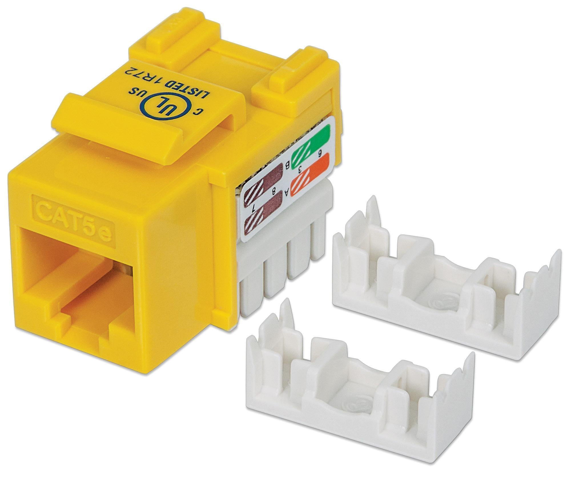 Frutto Keystone RJ45 Cat.5E UTP IDC 90° Giallo