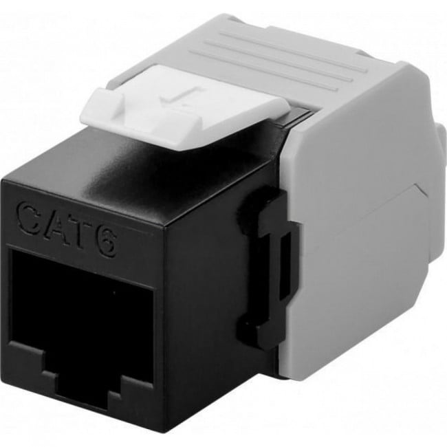 Frutto Keystone RJ45 UTP Cat. 6 Nero Toolfree