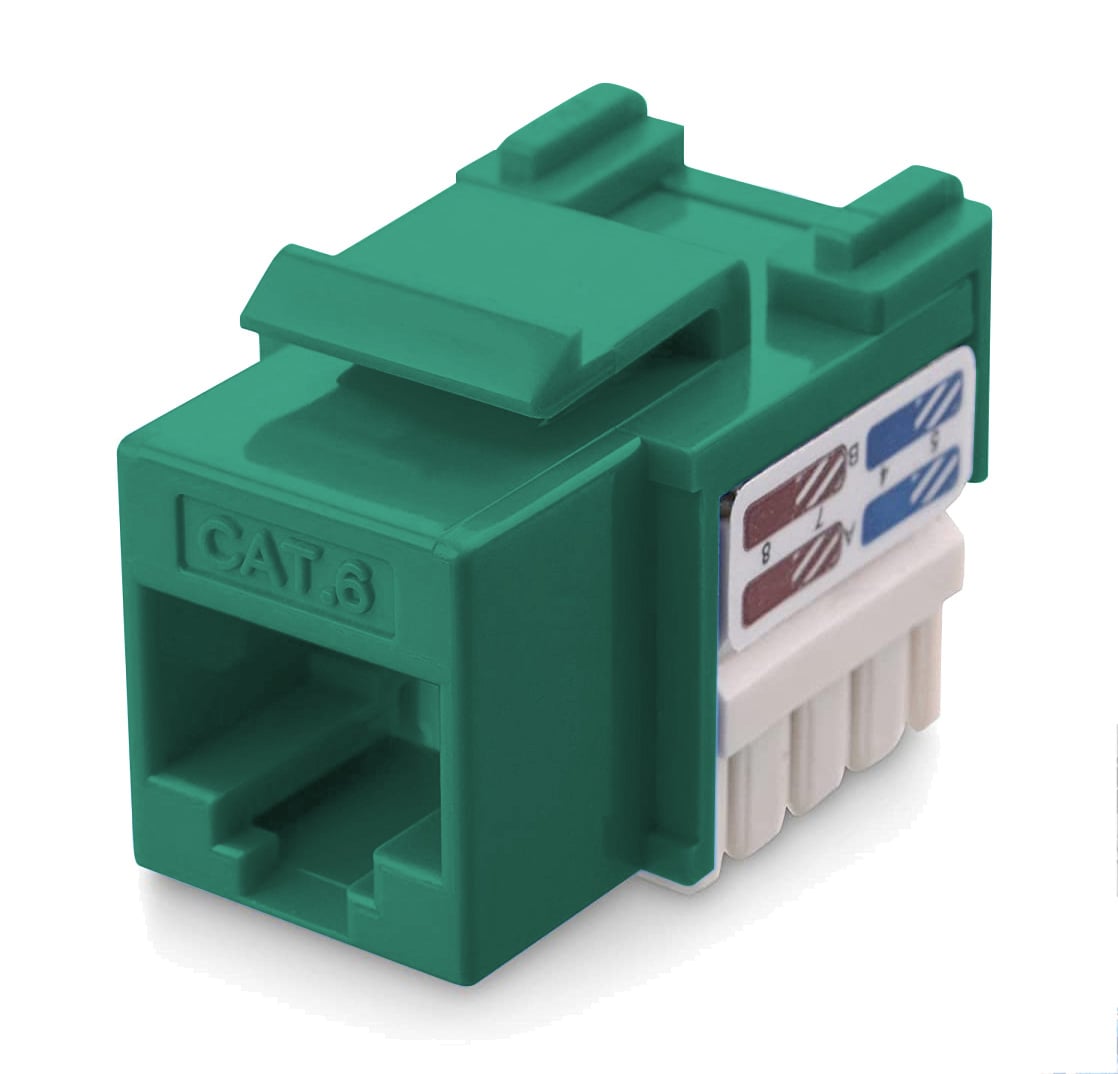 Frutto Keystone RJ45 Cat.6 UTP IDC 90° Verde