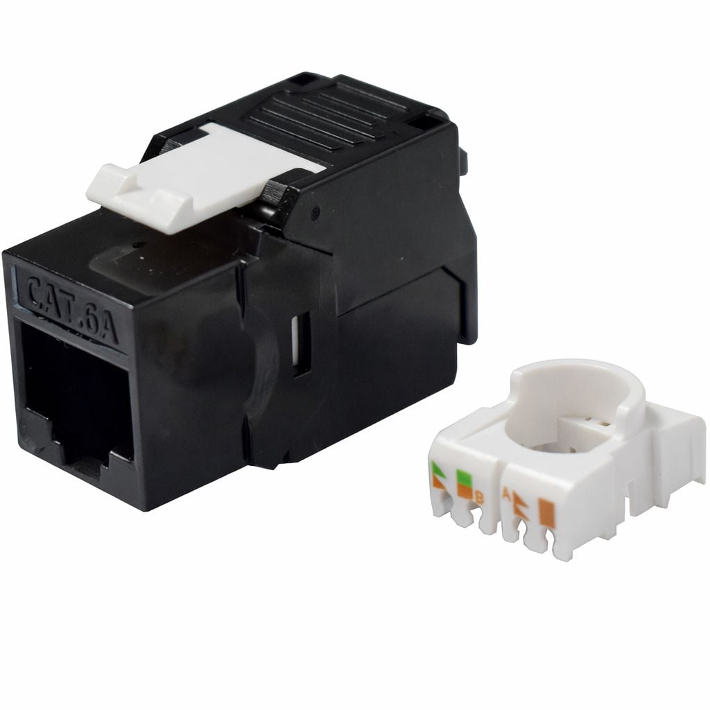 Frutto Keystone RJ45 Cat.6A UTP Toolless Nero 3µ